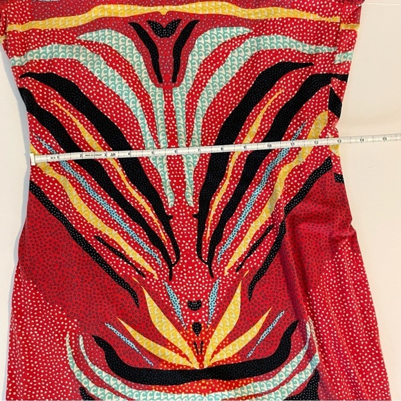 Mara Hoffman Phoenix Red Printed long sleeve dress stretch low back - Picture 3 of 13